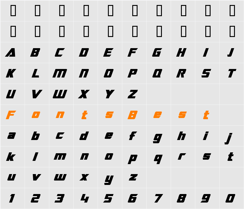 SF TransRobotics Character Map