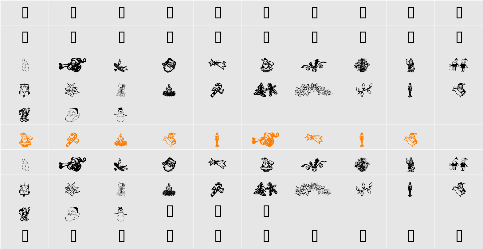 KR Christmas Dings 2004 Six Character Map