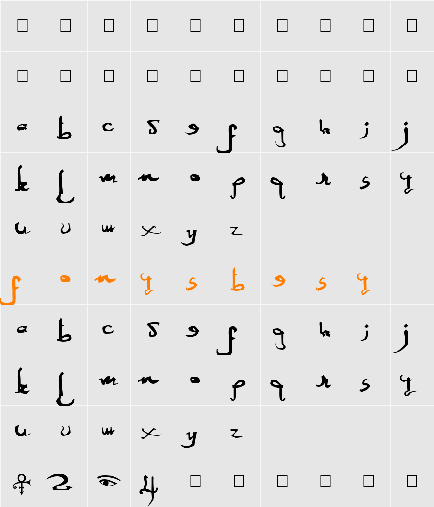 SexyMF Character Map