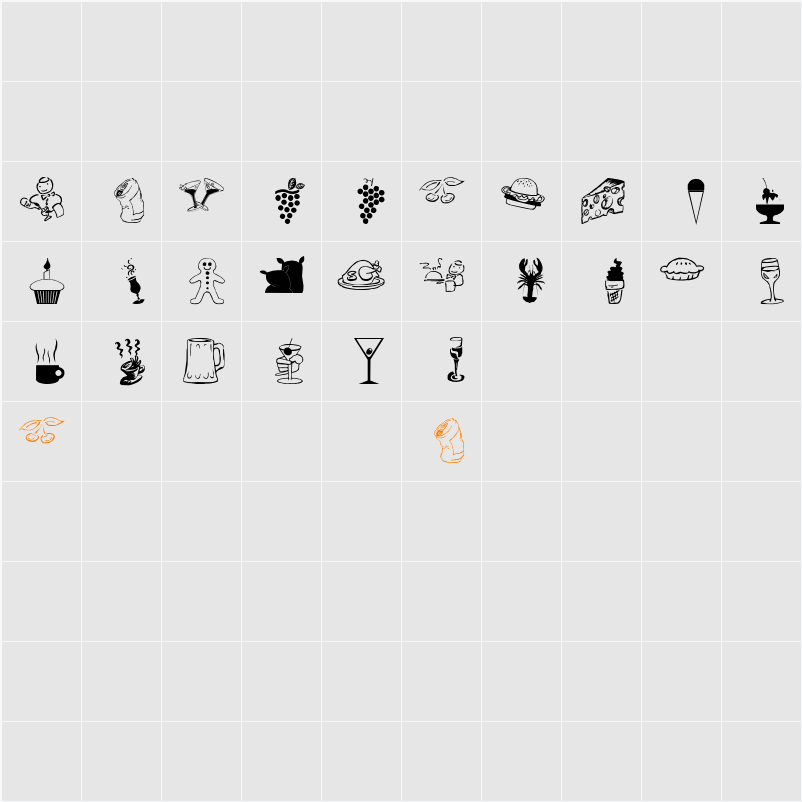 lpfood Character Map