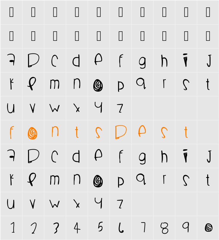 Boomchakalaka Character Map