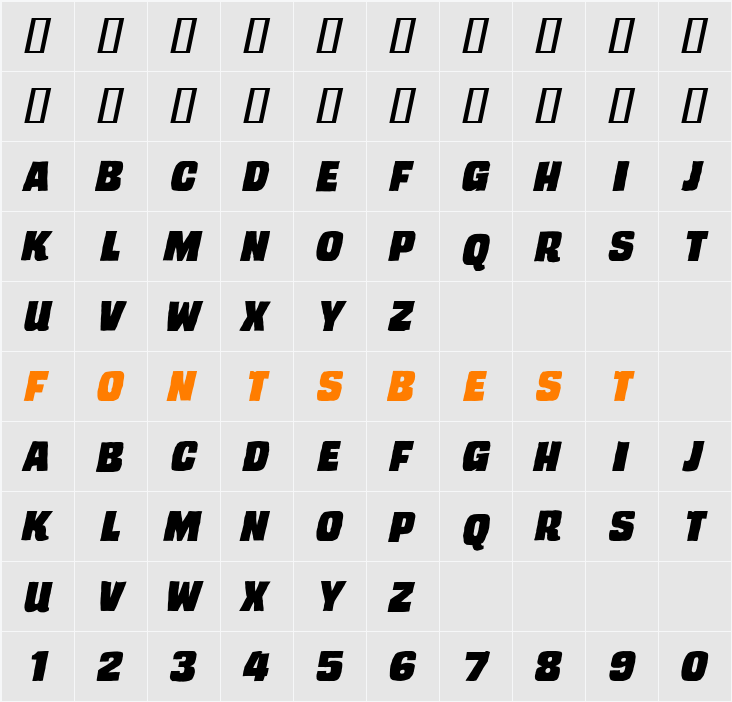 TrashCinema BB Character Map