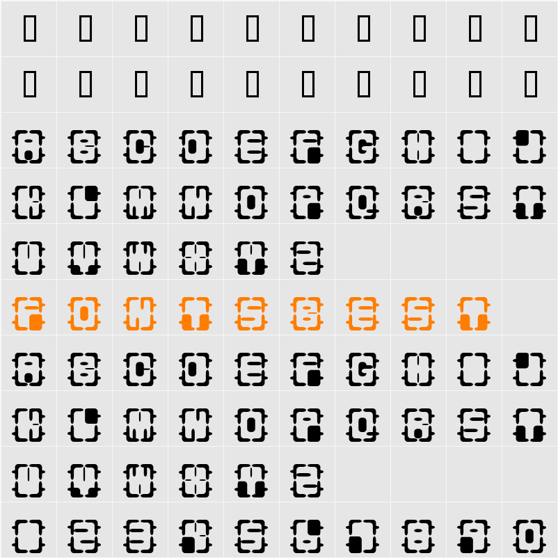 REOXY Character Map
