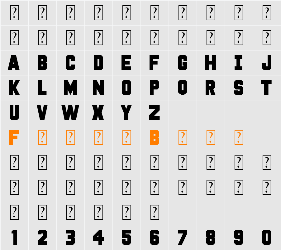White Flame Character Map