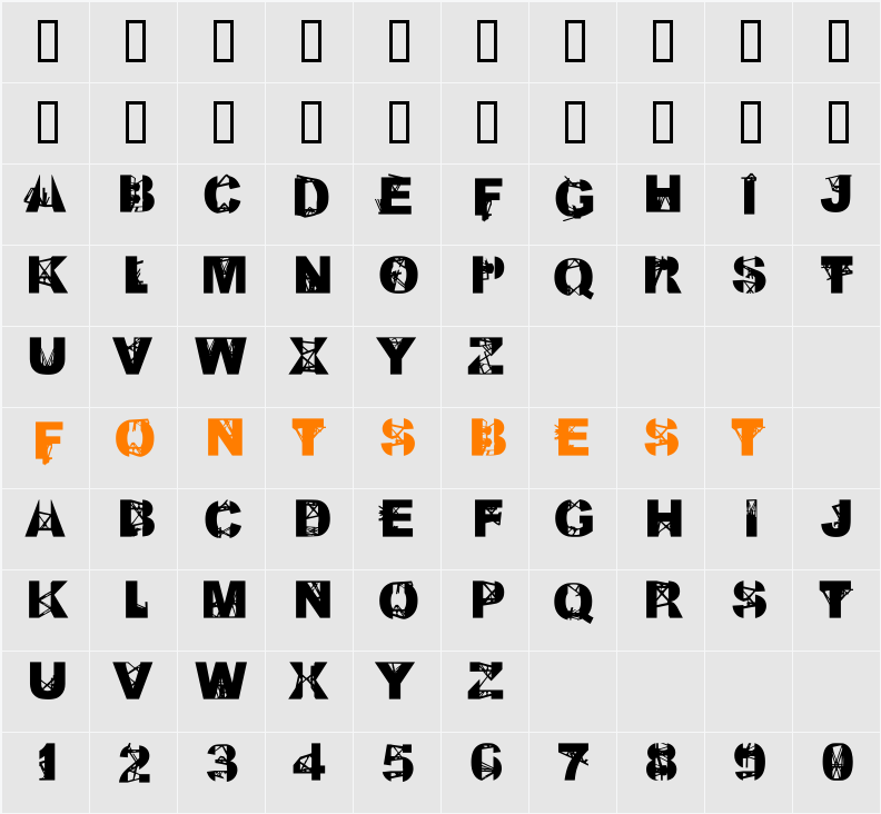 Kill All Fonts Just Aggression Character Map