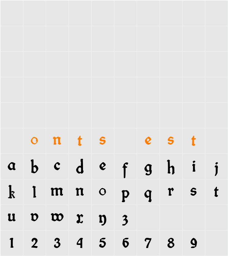 fin fraktur Character Map