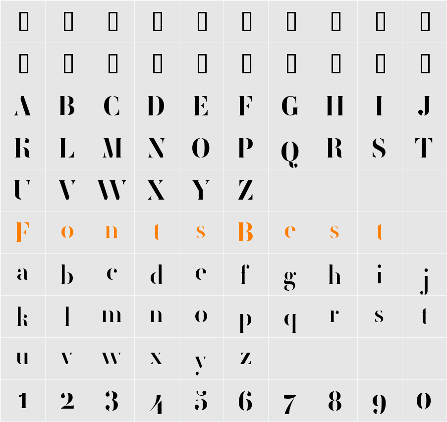 FEMORALIS Character Map