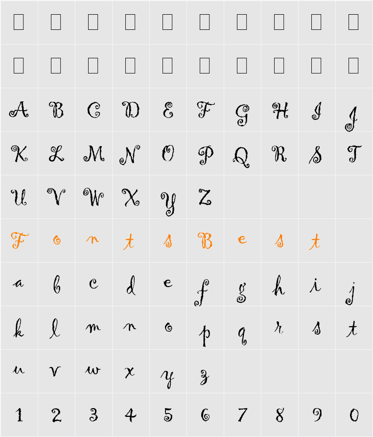 Gigi LET Character Map