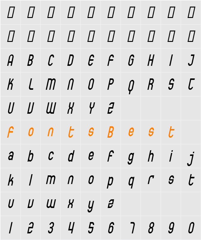 SF Eccentric Opus Condensed Character Map