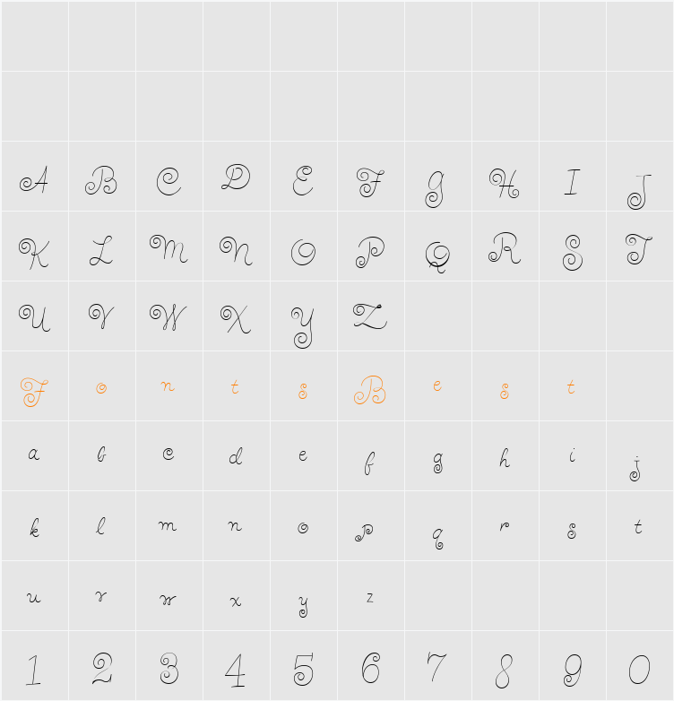 HairsprayLight Character Map