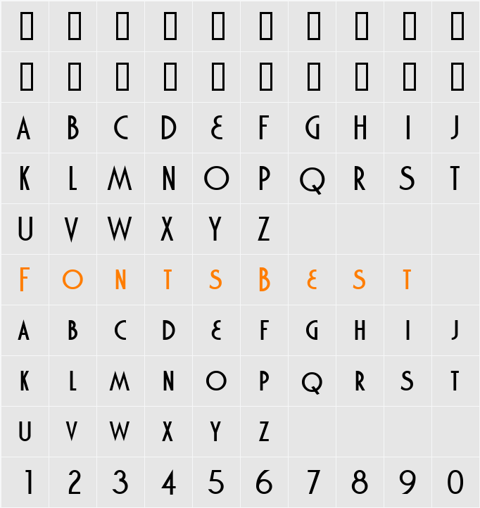 Marquisette BTN Character Map