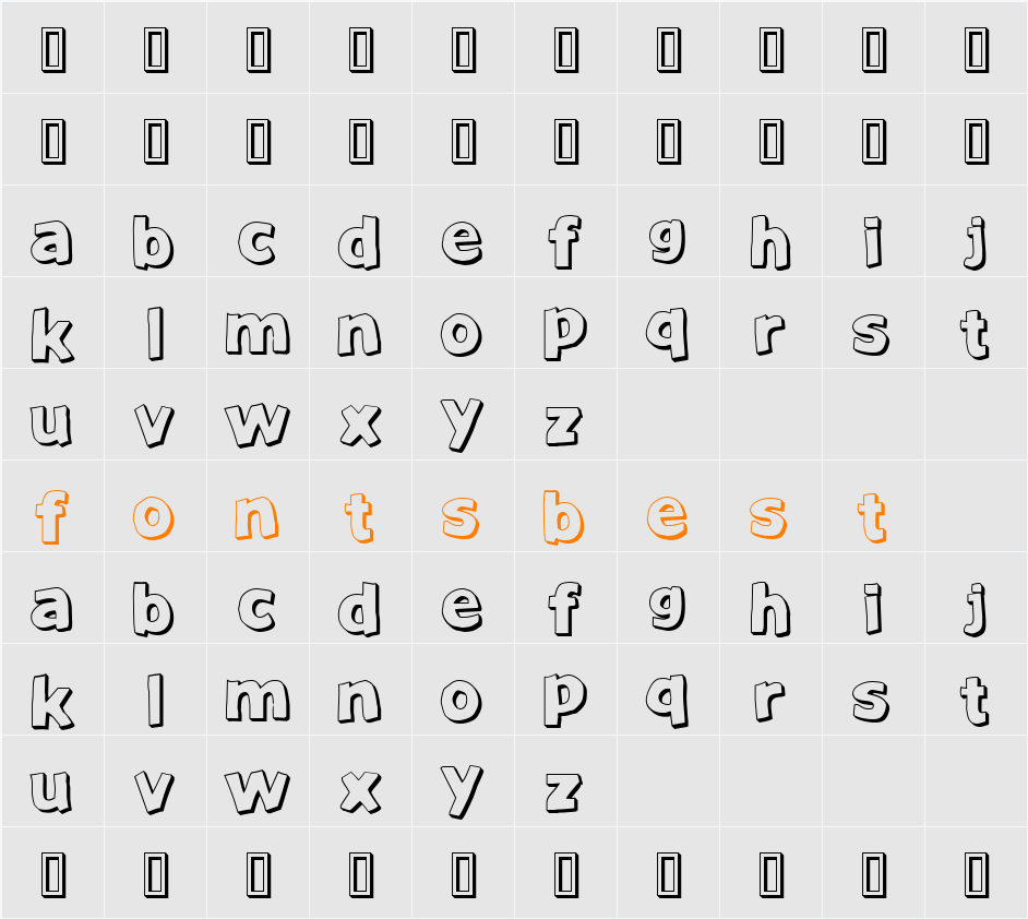 JustAnotherFont Character Map