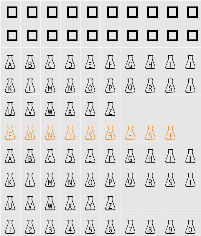 101! Beaker Character Map