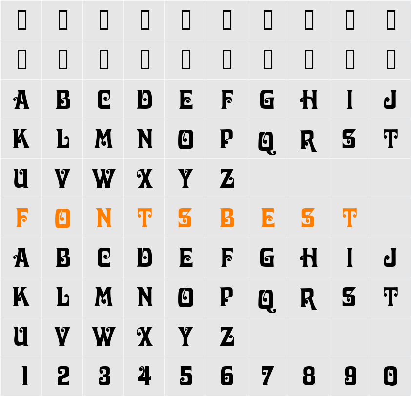 VoluteCapsSSi Character Map