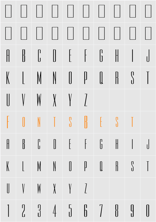Slim-Jim-Extended Character Map