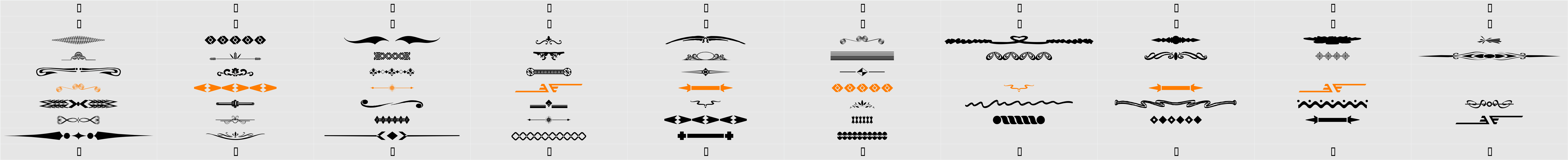 DesignerDividers Character Map