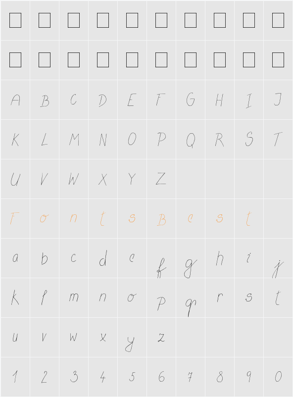 MTF Flowrites Character Map