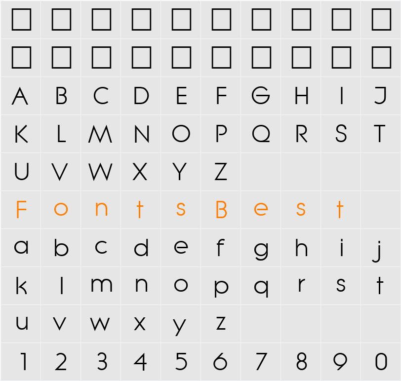 Litera-Regular Character Map