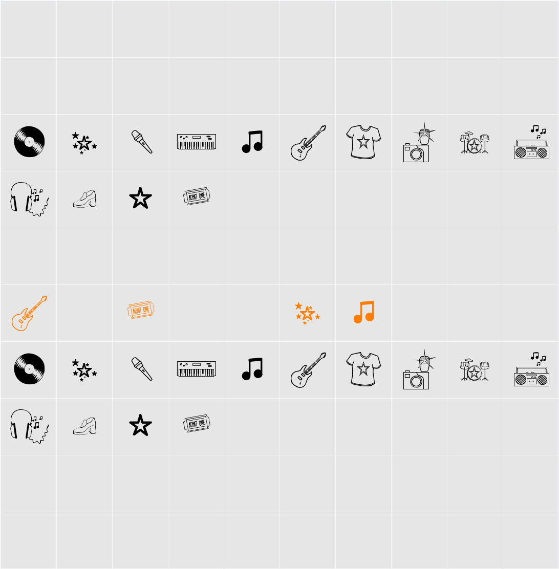 Rock Star Character Map