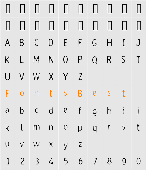 Dodgenburn Character Map