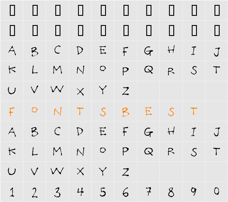 Poilet Taper Character Map