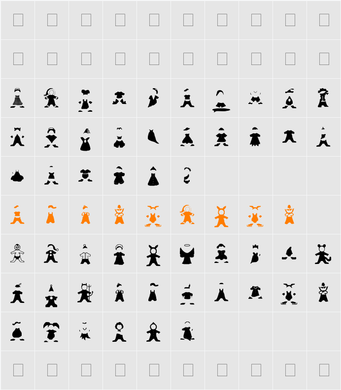 sbnetbaby Character Map