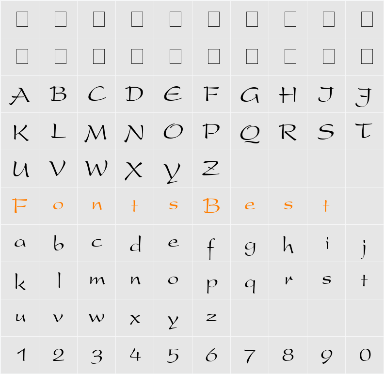 Present Character Map