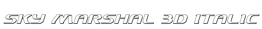 Sky Marshal 3D Italic Font Image