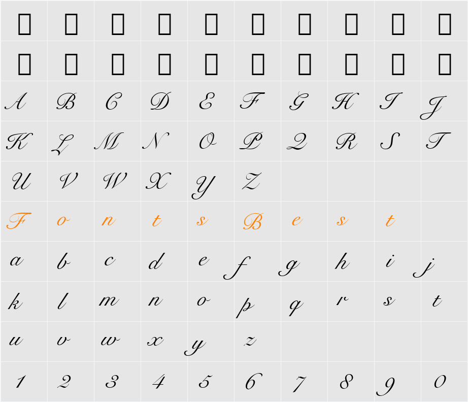 941-CAI978 Character Map