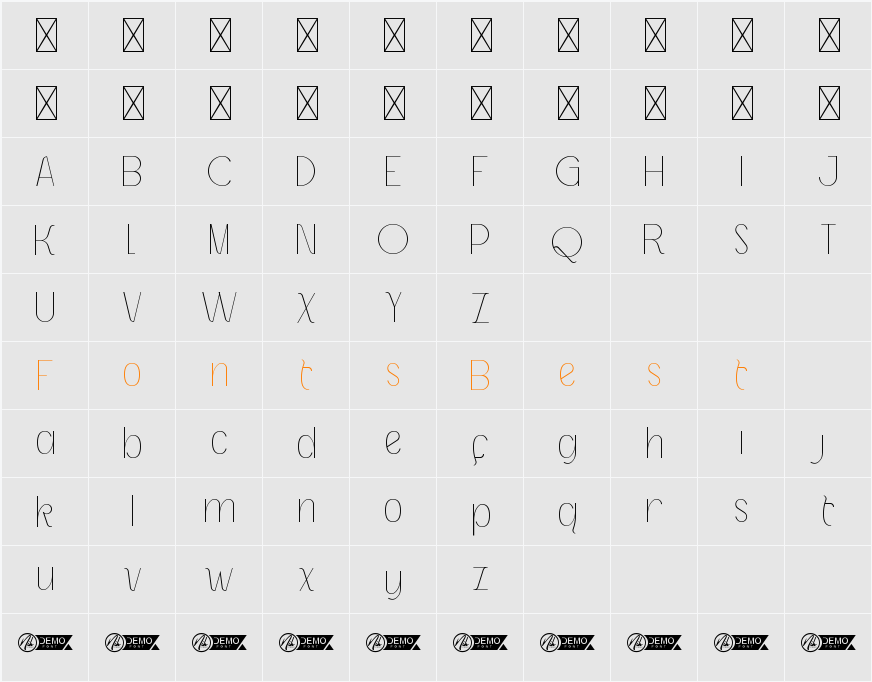 RubyExquiseDemo Character Map