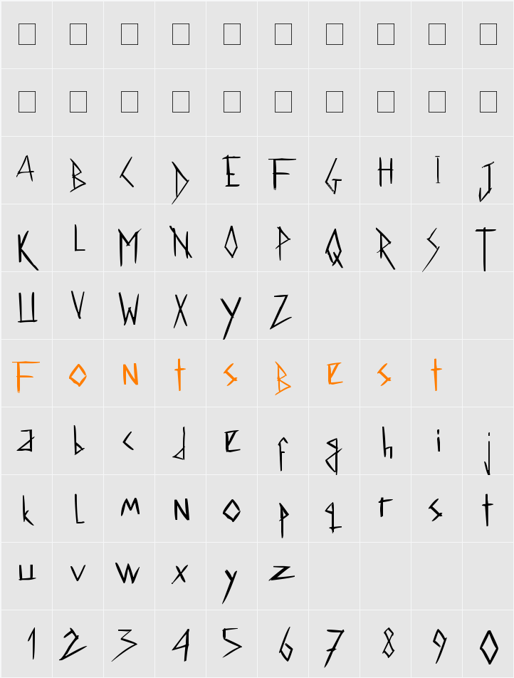 DREGS Character Map
