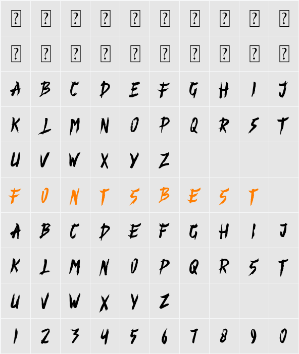 VLAVOUR Character Map