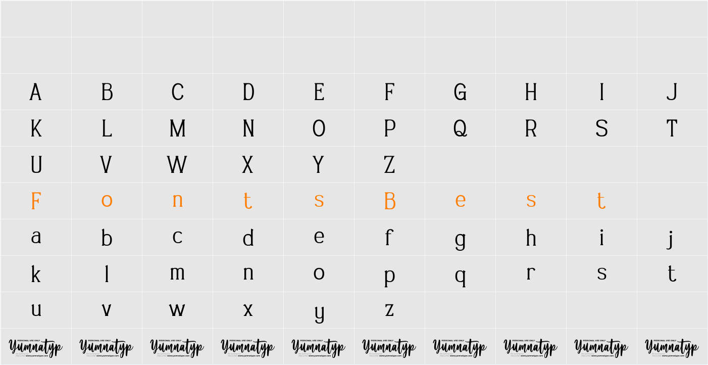 Rushlike Personal Use Character Map