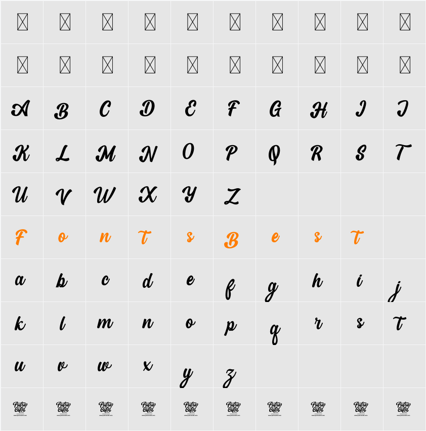 Dream Flourish Character Map