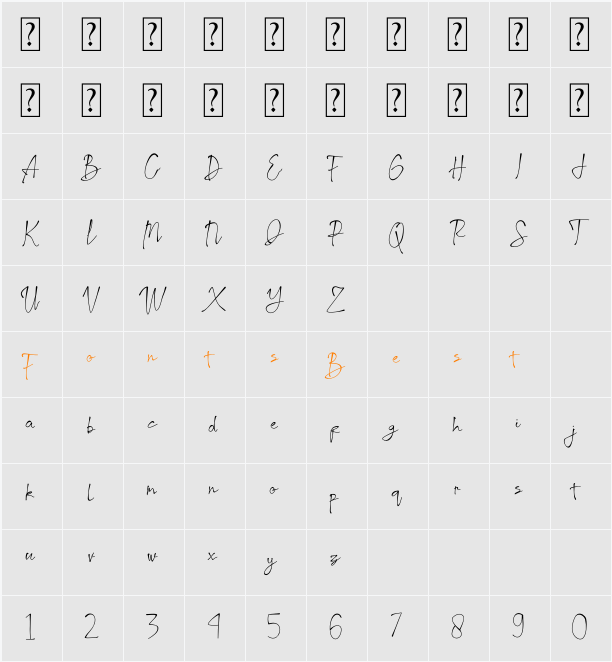 Callietta Character Map