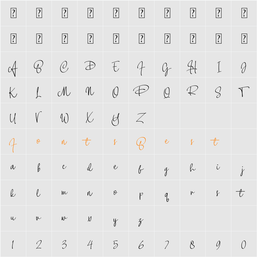 Alexandry Character Map