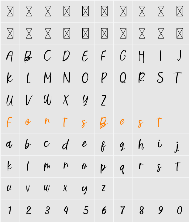 FrostImperial Character Map