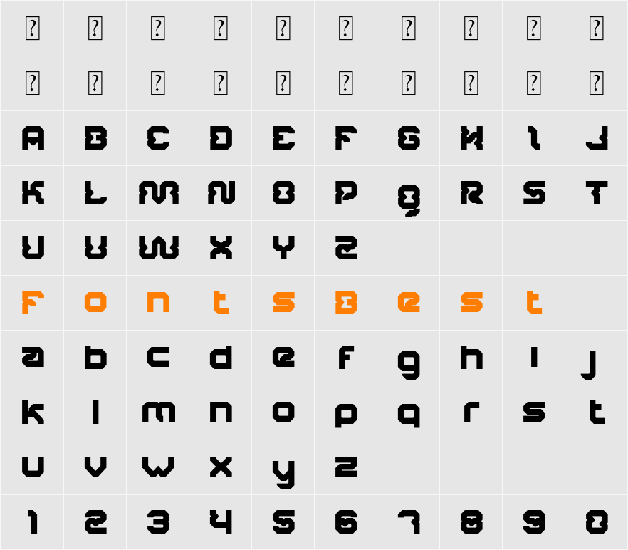 NCL Robowapix Character Map