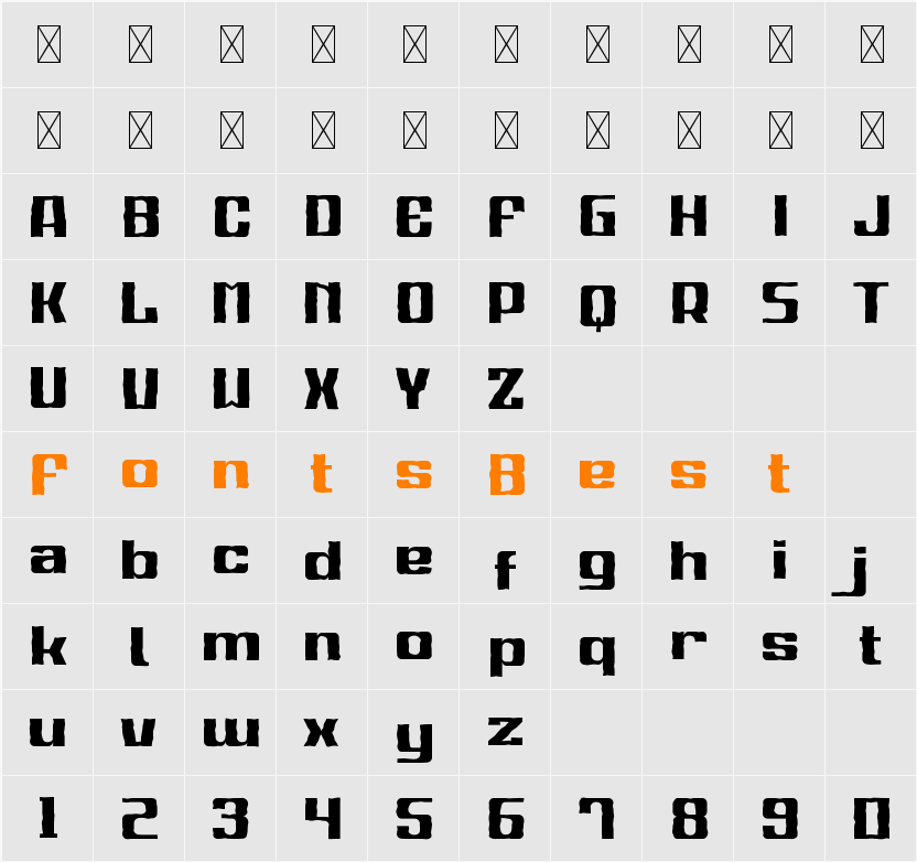 Sport Gazenox Brush Character Map