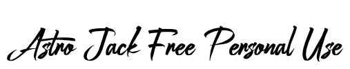Astro Jack Free Personal Use Font Image