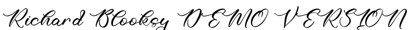 Richard Blooksy DEMO VERSION Font Image