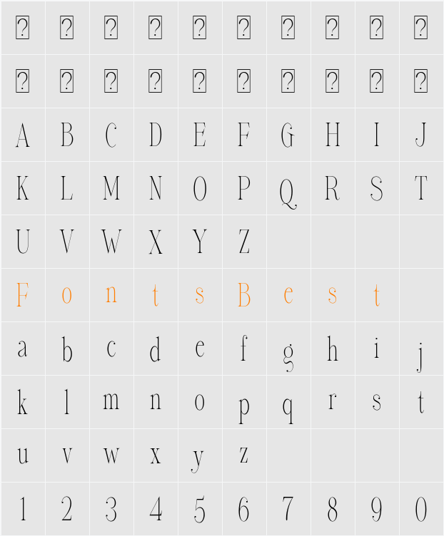 Gladysh Character Map