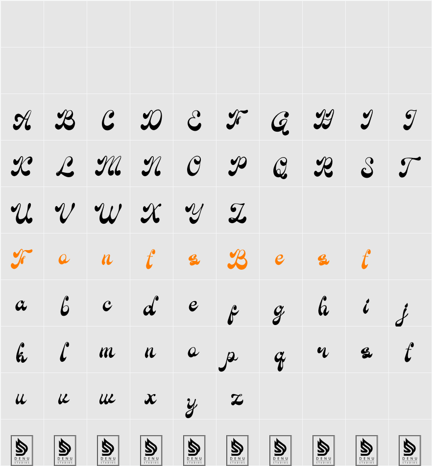 Parlein Santiqa Character Map