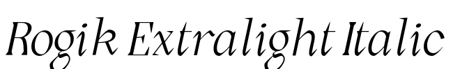 Rogik Extralight Italic Font Image