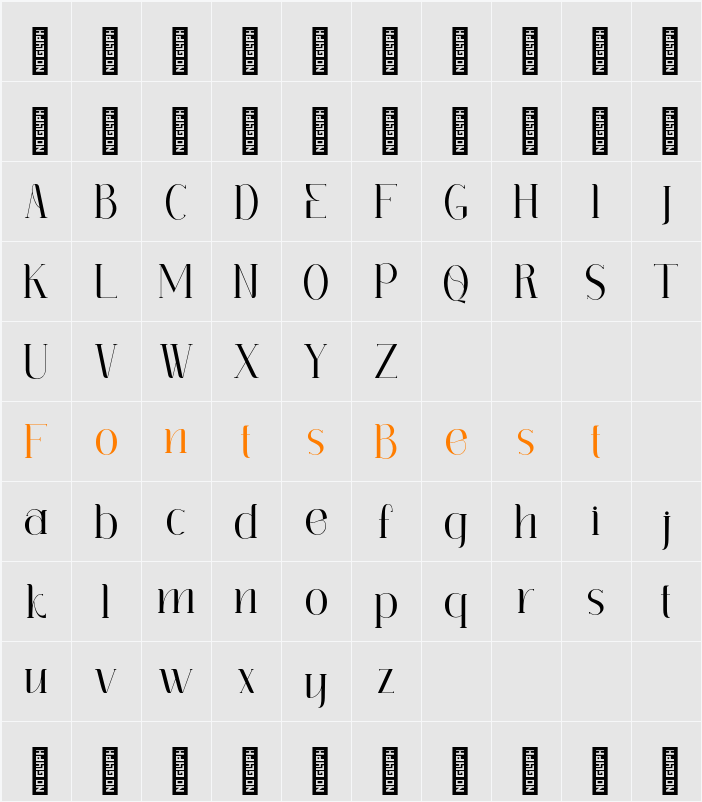 Ameng Demo Font Character Map