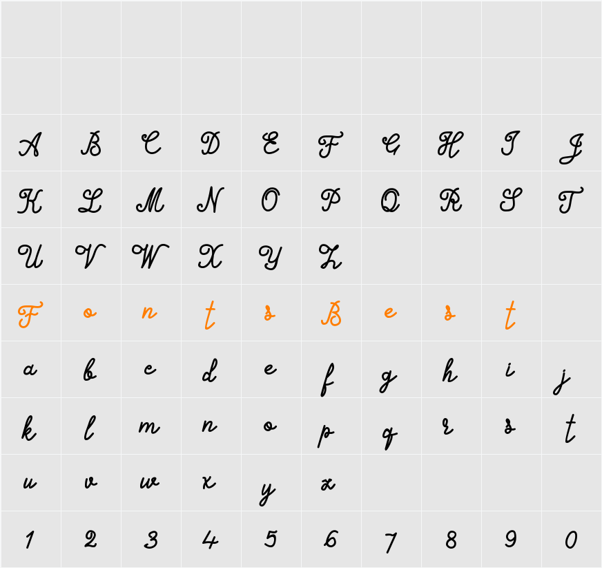 Alifia Character Map
