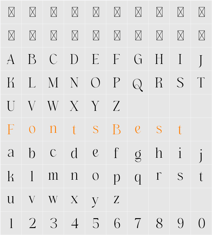 Hogbine Character Map