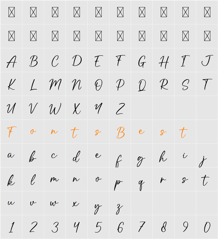 Kindly Character Map