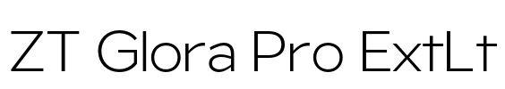 ZT Glora Pro ExtLt Font Image