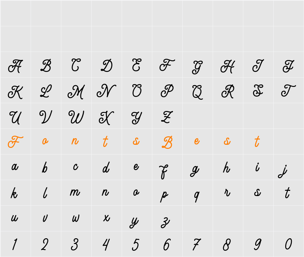 DEMO Thunder Heat Med Script Character Map